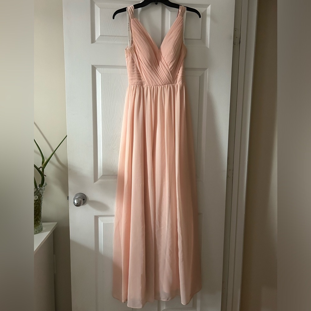 Azazie Leanna bridesmaid dress in Pearl Pink